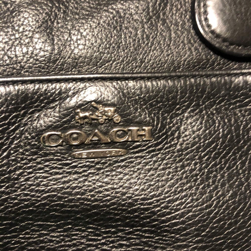Coach Black Leather Satchel with Crossbody Strap - Picture 10 of 16